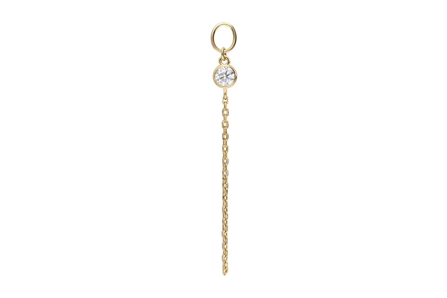 18 Karat Gold Anhänger für Clicker MOISSANIT + KETTE von Piercingline